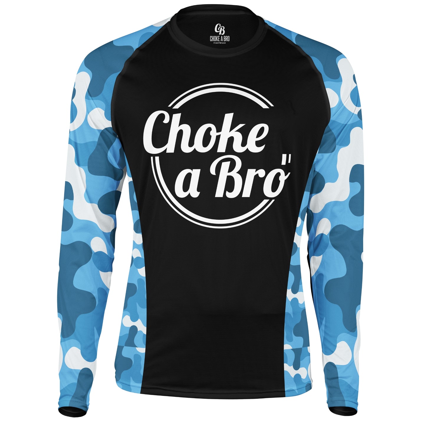 Brogo Black Blue Camo Long Sleeve Rashguard - Adult
