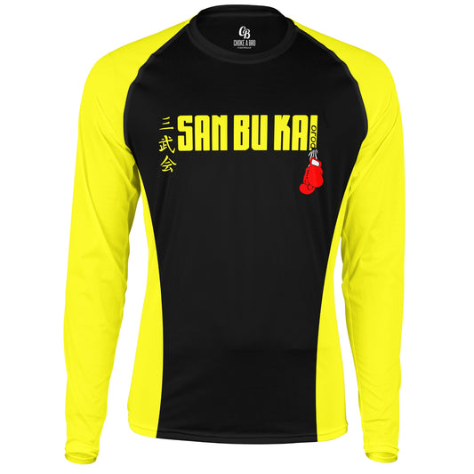 San Bu Kai Dojo Yellow Long Sleeve Rashguard - Adult