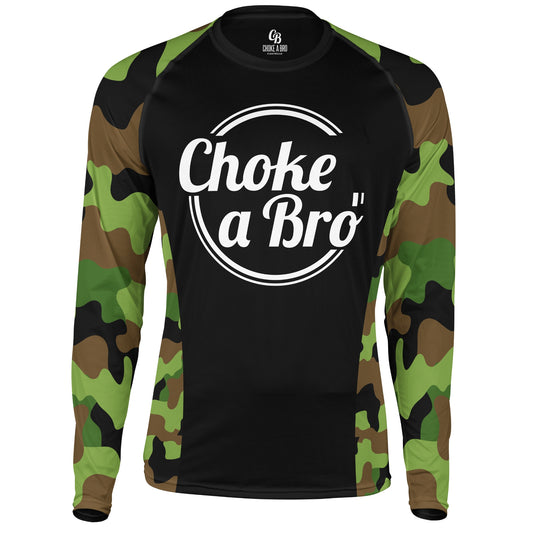 Brogo Woodlands Camo Long Sleeve Rashguard - Adult